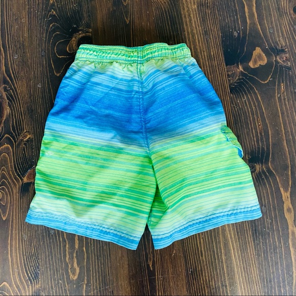 Boys Laguna & Kanu Surf Swim Trunks Blue, Green Stripes Size Small 8 - Picture 8 of 11